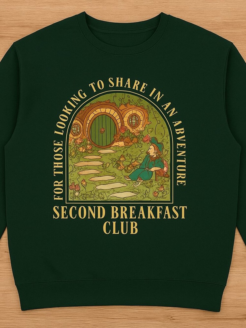 Second Breakfast Club Cozy Fantasy Adventure Sweatshirt Green
